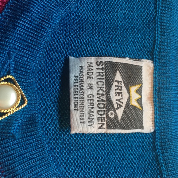 Vintage Freya Strickmoden Colorblock Acrylic Sweater - Picture 2 of 7